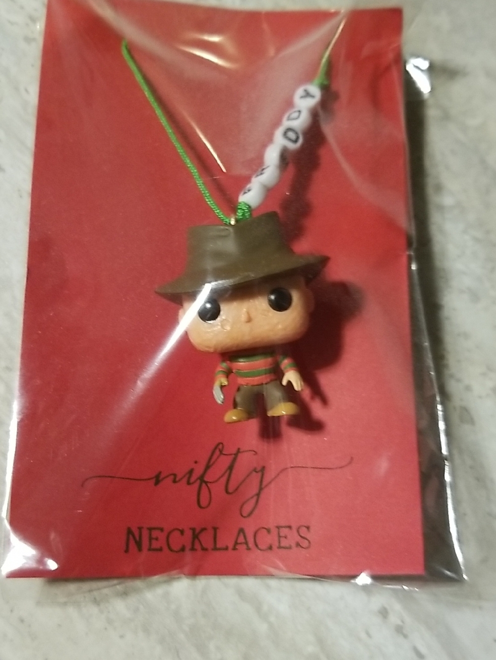 Freddy Krueger Mini Figure Necklace  Homemade